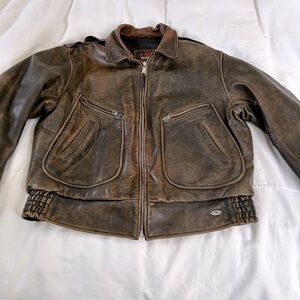 Leather flight jacket
